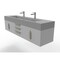 Castello Usa Nile 72" Wall Mounted  Gray Vanity With Gray Top And Gold Handles CB-MC-72G-GLD-2053-GR - alternate 7